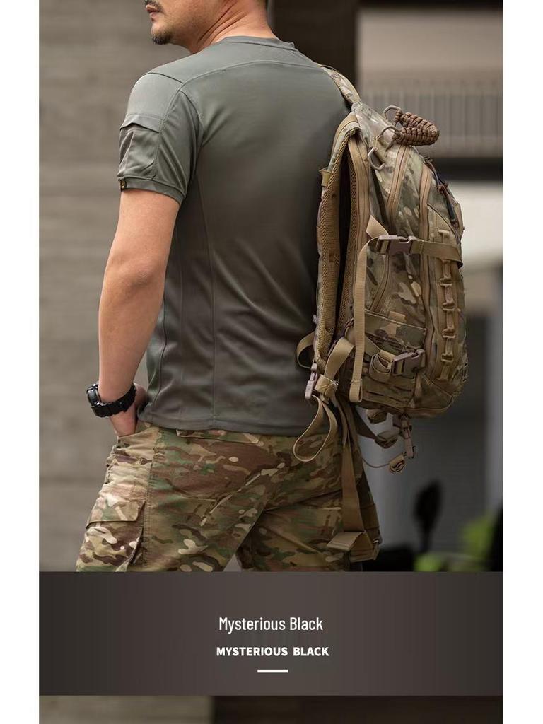 Men's Quick-Dry Tactical Short-Sleeve T-Shirt - Breathable Crew Neck for Outdoor Sports & Fitness