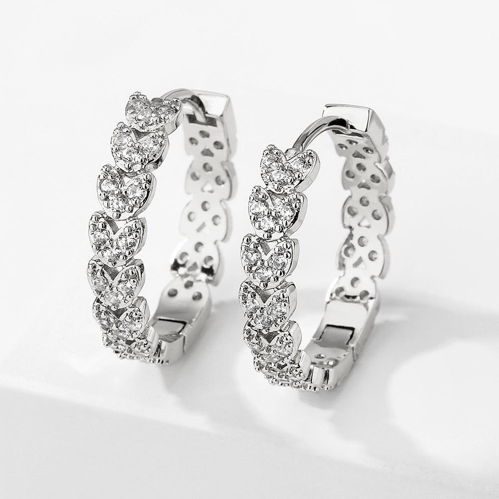 

ZAKOL Элегантные серьги-кольца с микропаве из циркона для женщин, роскошные свадебные, для помолвки, для вечеринки, циркон белый