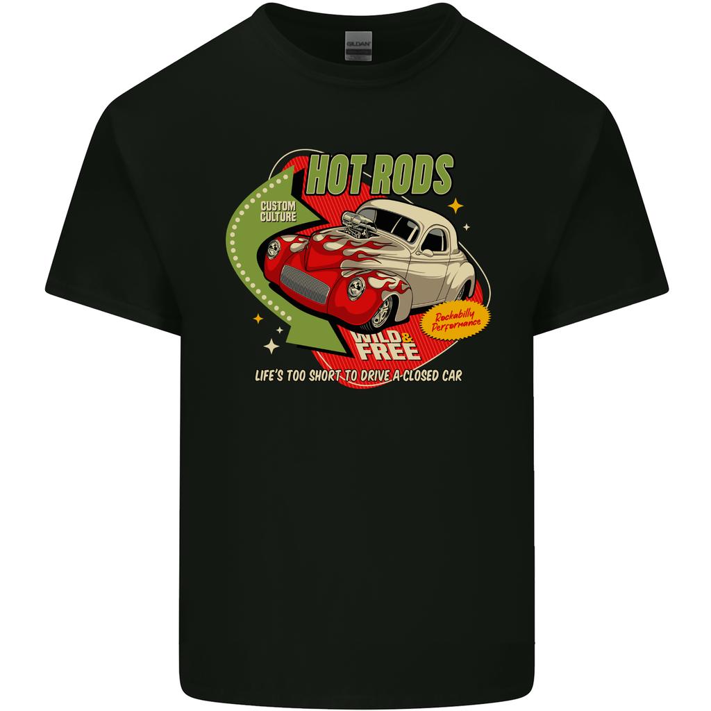 Hot Rods Wild and Free American Classic Cars Unisexs Light Cotton TShirt