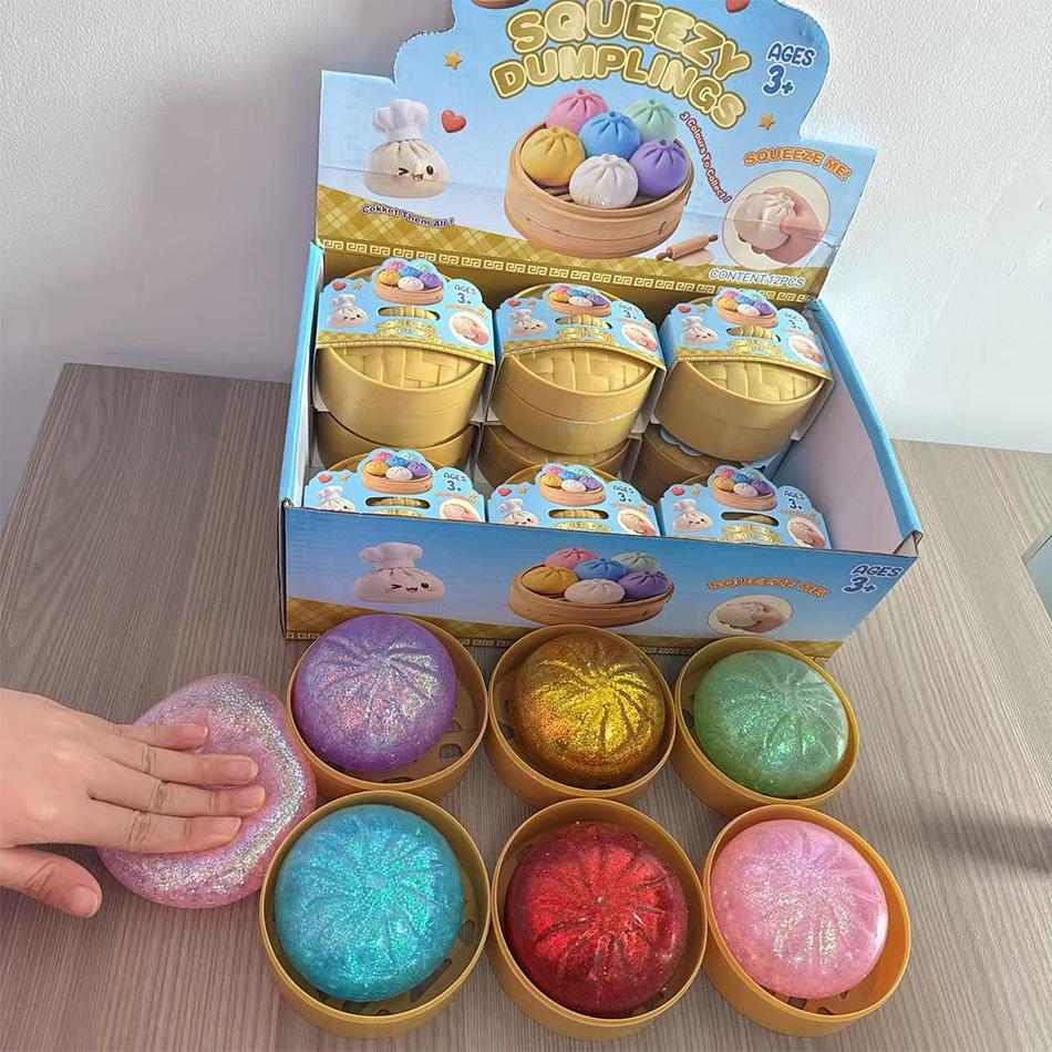 Discover Intime Colorful Dumpling Squishies Stress Balls Reusable Short Rebound Decompression Playthings Dough Ball One-Of-A-Kind Home Decoration Gifts