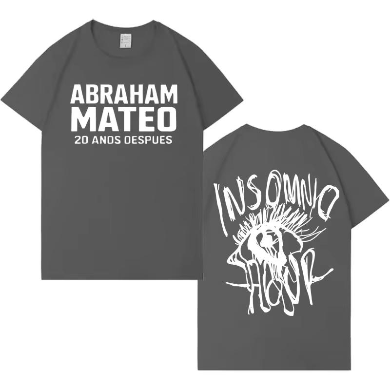 Singer Abraham Mateo New Album Tour Double Sided Print Tshrit Unisex Women High Quality Gothic Casual Hip Hop Tshrits Streetwear