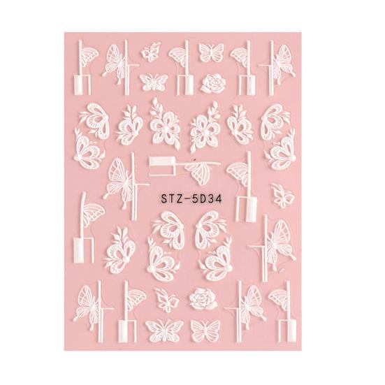 Removable Embossed Nail Sticker Fashion Decorative Art Decoration