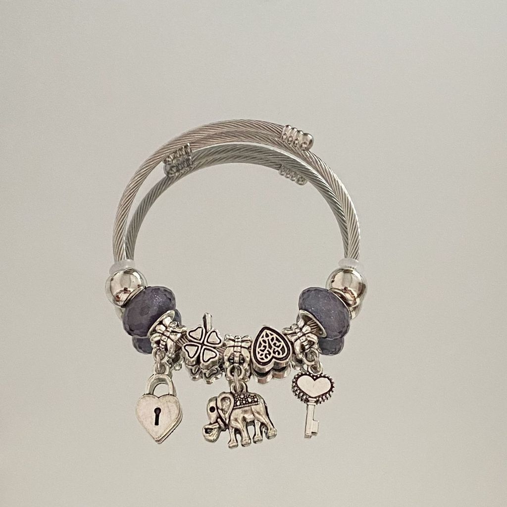 Modern Elephant Bead Bracelet With Stainless Steel Material For Fashion Casual Wear
