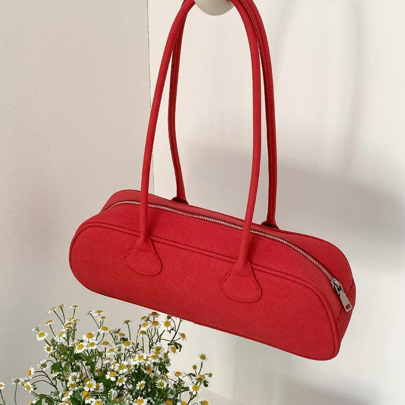 Сумка-багет матовый нишевый дизайн сумка под мышкой универсальная новая ручная сумка на плечо женская красный