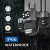 ICSEE Triple-Objektiv Outdoor WiFi HD Überwachungskamera