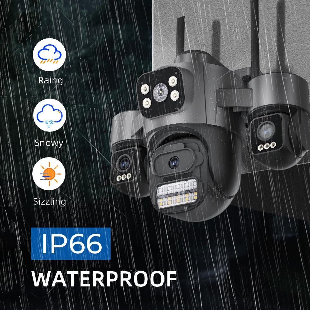 ICSEE Triple-Objektiv Outdoor WiFi HD Überwachungskamera