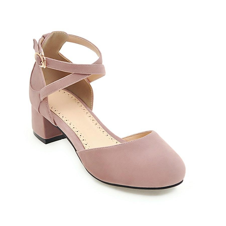 Girls High Heels Shoes Kids Sandals Wedding Party Mary Jane Princess Shoes Women Comfort Chunky Heel Round Toe Shoes Size 30-43