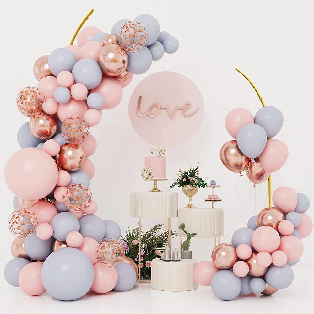 Runtow 2pcs/set Metal Wedding Arch Frame ,Wedding Decorations Balloon Arch Stand , Birthday Party Background Decoration