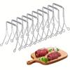 10 Pieces Heavy Duty Stainless Steel Leafy Vegetable Clamp Rust-proof Rotisserie Clip  Baking