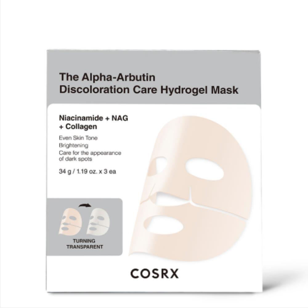 

COSRX Alpha-Arbutin Discoloration Care Hydrogel Mask 3-Pack – Brightening & Tone-Correcting Mask