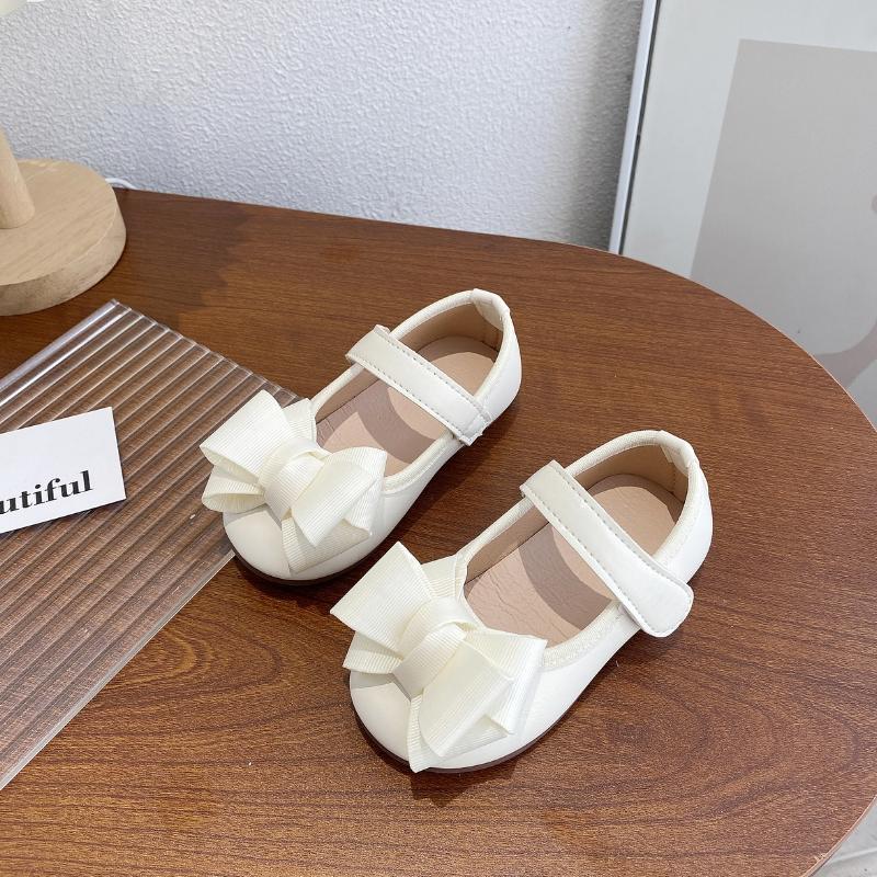 Girl's Princess Shoes Bowtie Party Chic Spring Kids Flat Shoe Non-slip Pu Leather Four Colors Toddler Children Mary Janes 21-30