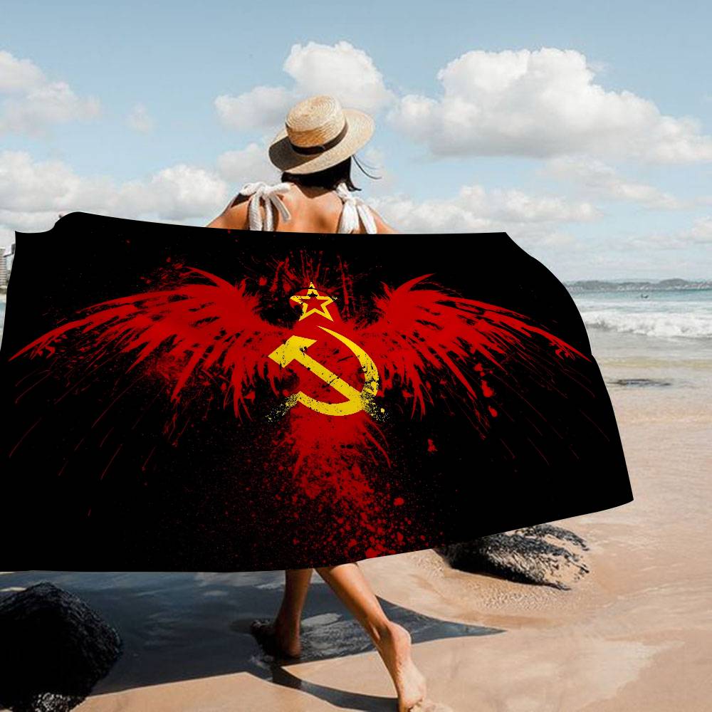 CCCP USSR Soviet Microfiber Printed Beach Towel Mountain Climbing Yoga Beach Swimming Running Absorbent Soft Towel