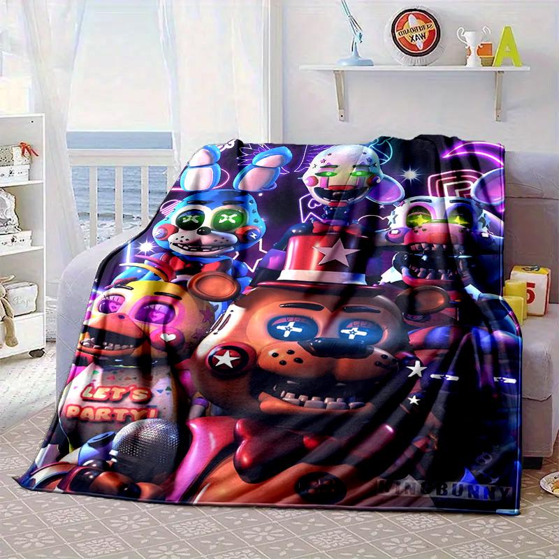 Fnaf Charakter Collage Decke Flanelldecke für Bett, Sofa, Camping, Wandern, Picknick Zubehör, Geschenk für Familie Fan Geschenke