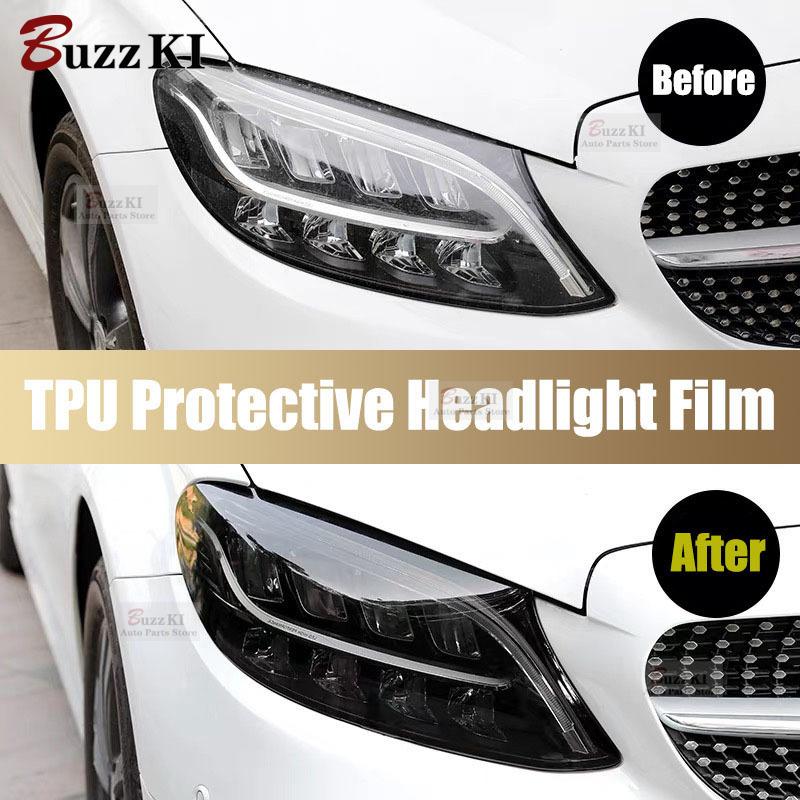 For Lexus NX  350h 450h 250 Accessories 2 Pcs Car Headlight Protective Film Front Light Transparent Smoke Black TPU Sticker