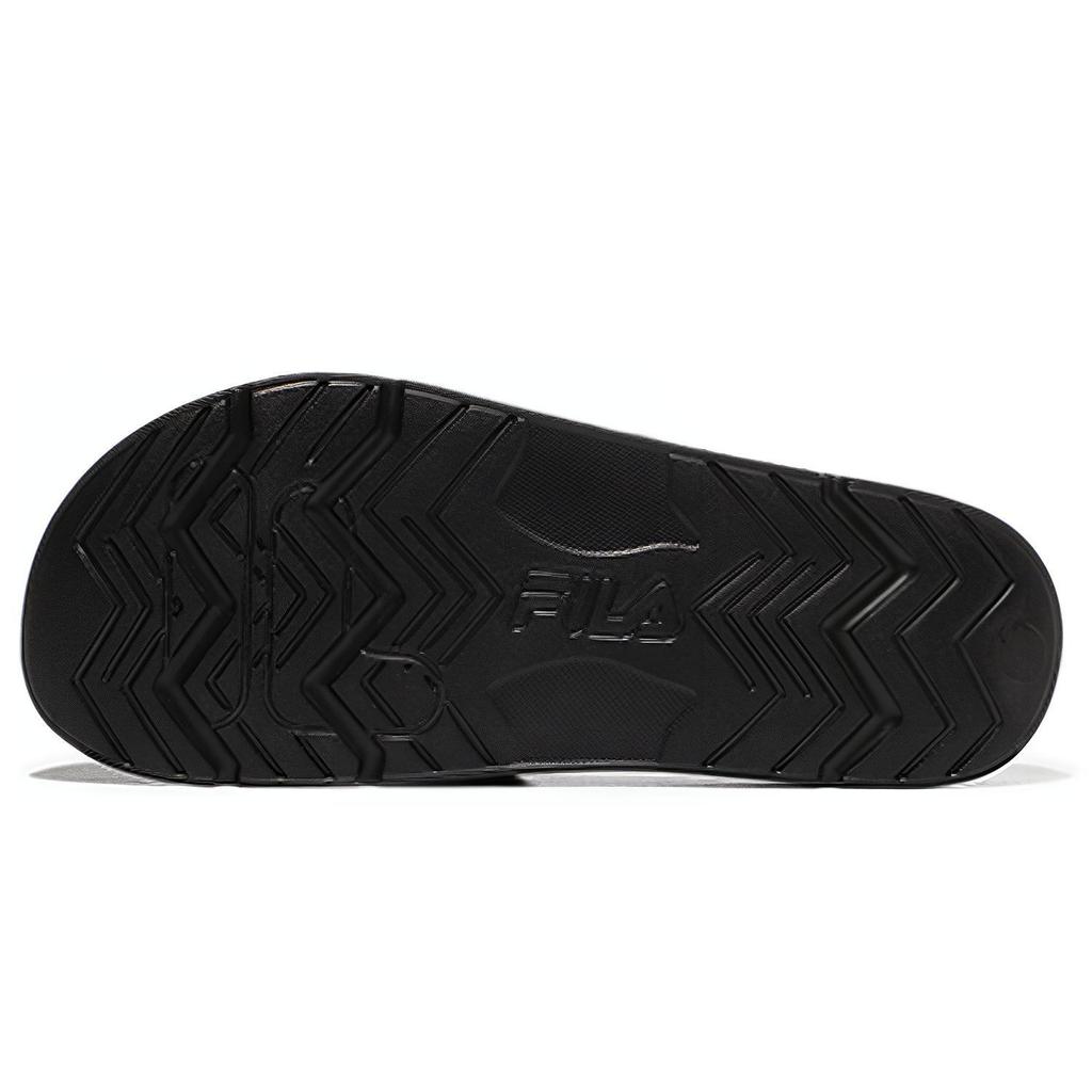 FILA Cozy Lightweight Thick Sole Unisex Black Korean Version Slippers 1SM01591D_001