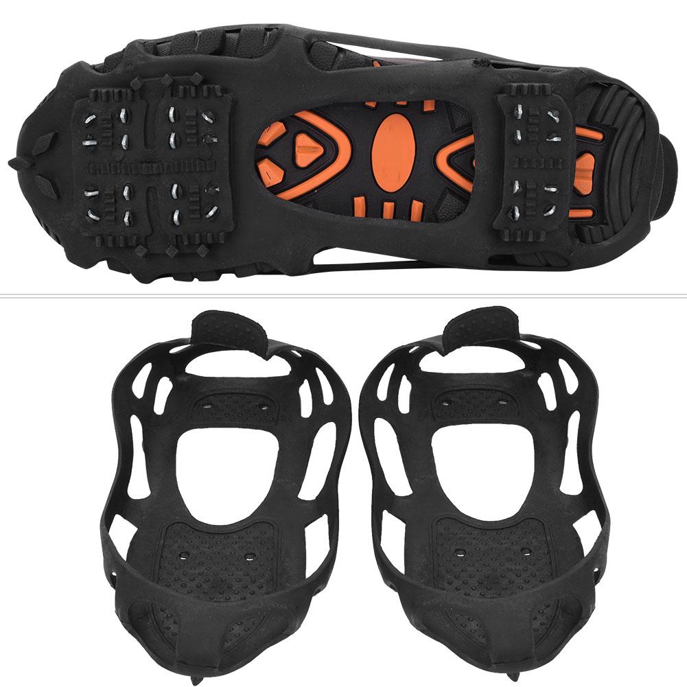 TPE 24 Teeth Anti slip Ice Cleat Shoe Grips Spikes Cleats Crampons for Snow Ground Hiking Climbing