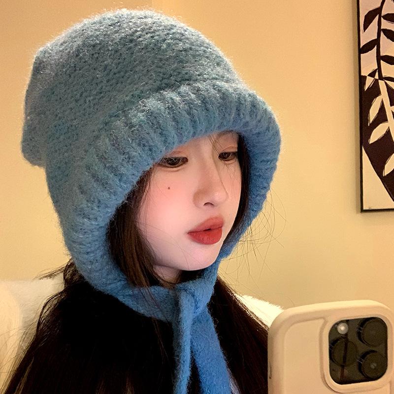 

Women‘s Wool Hat Autumn and Winter Warm Ear Protection Cold Hat Female Cute Thickened Knitted Hat
