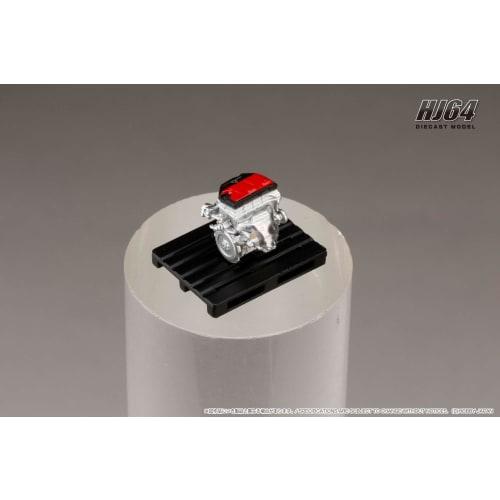 HJ64 1/64 Mitsubishi Lancer Evolution X FINAL EDITION with Engine Display Model, Red Metallic, Finished Product