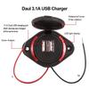 Waterproof Power Socket Universal 12 24V Vehicle Chargers Double USB 5V 3.1A Output for Trucks Motorhomes ATV UTV Boats