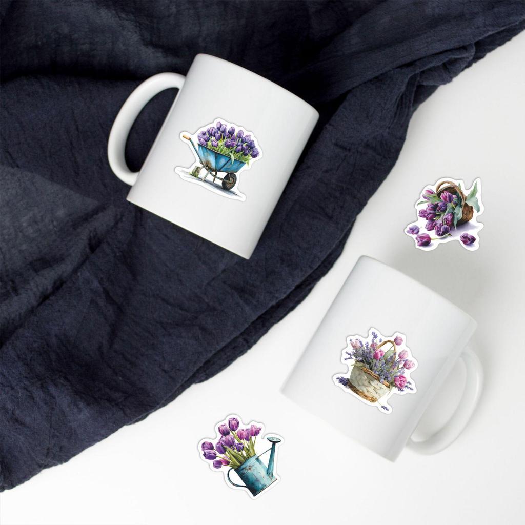 60-Piece Set of Waterproof Flower Graffiti Stickers: Cartoon Bouquets for Decorating Suitcases, Laptops & Phones