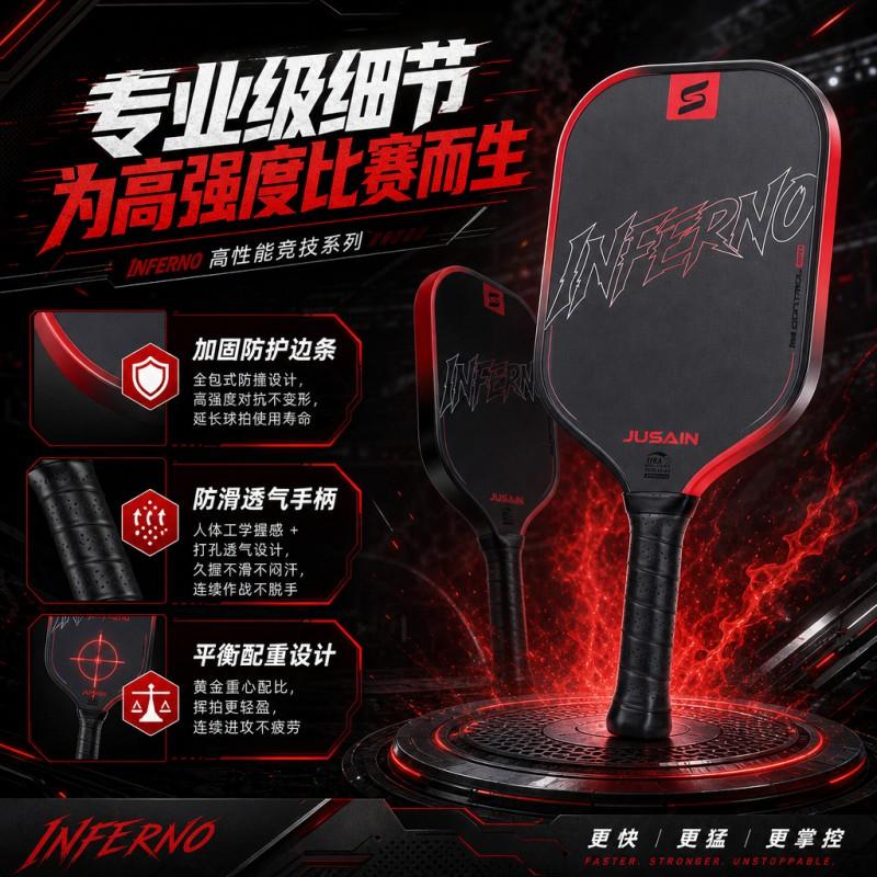 Professional Carbon Fiber Pickleball Paddle T700 Grade Offensive Model Thick Grip Matte Surface Heat-Pressed Tournament Play
