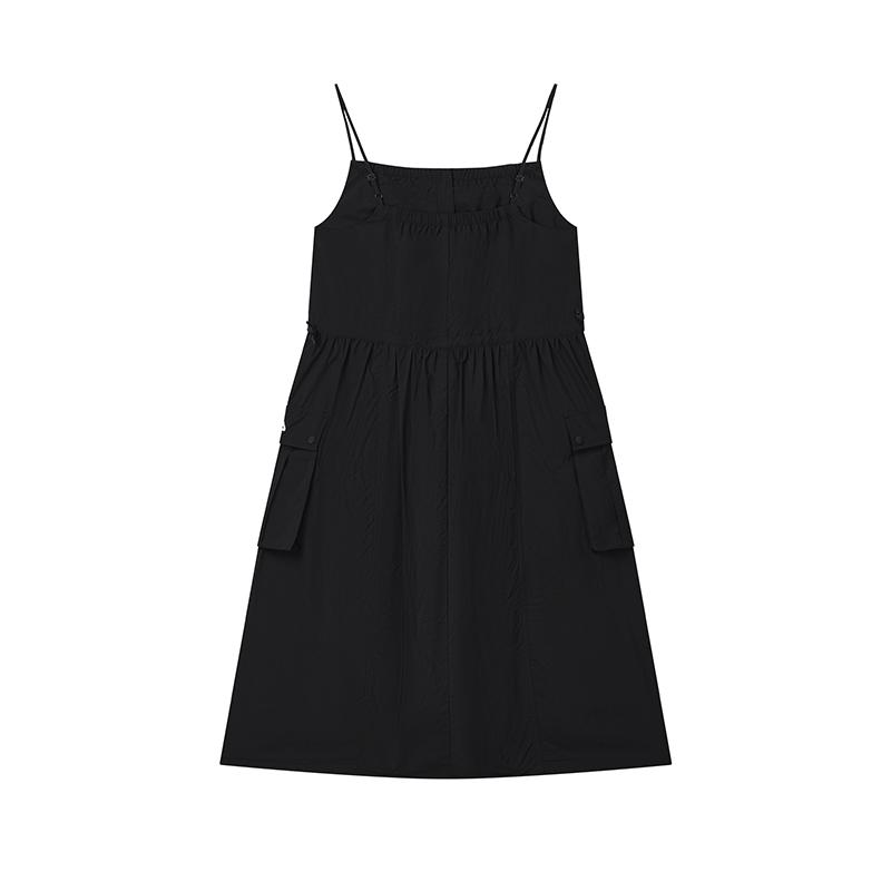 New FILA Lifestyle Slip Dress Women's Jet Black F11W529304FBK