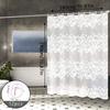 Romantic Garden In the Bathroom, White Floral Shower Curtain, Partition Curtain, Bathroom Hanging Curtain