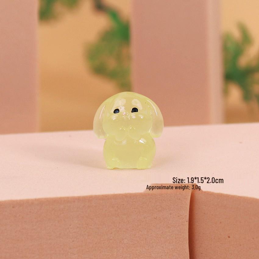 Micro-landscape Cartoon Rabbit Carrot House Garden Resin Ornament - Year of the Rabbit Decoration. Luminous Long-eared Rabbit жёлтый