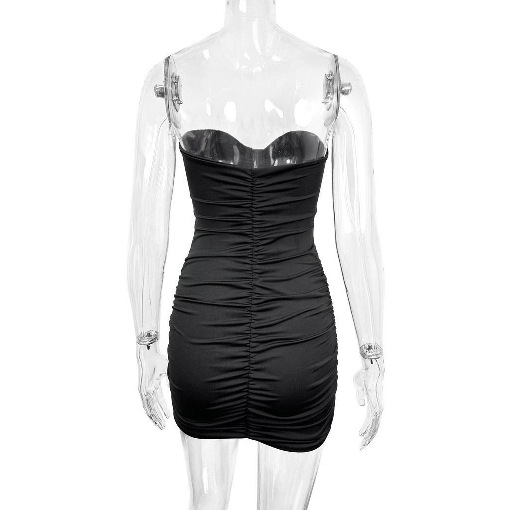 European & American Off-Shoulder Patchwork Slim-Fit Summer Dress