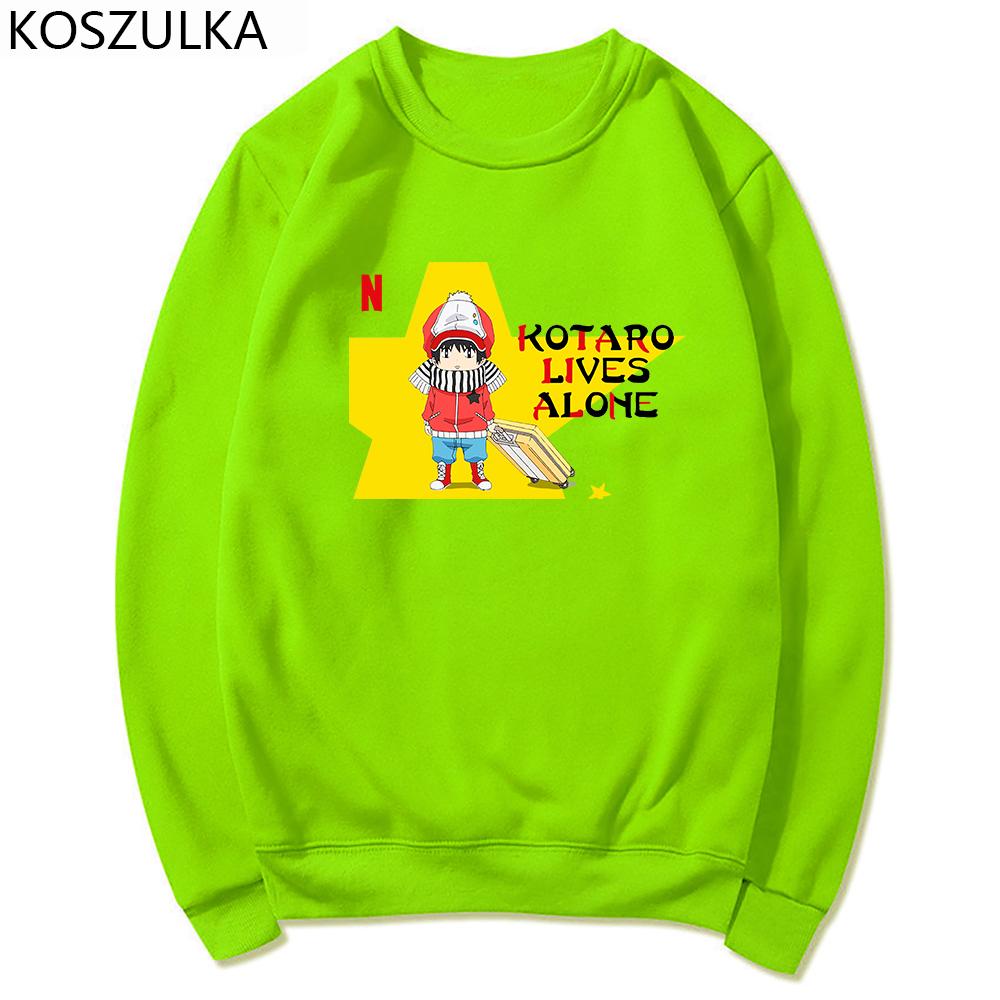 Горячая толстовка с капюшоном в стиле аниме Kotaro Lives Alone Kotaro GOD, весенне-осенняя женская одежда, кавайный свитшот с круглым вырезом, Harajuku Sudadera 2XL
