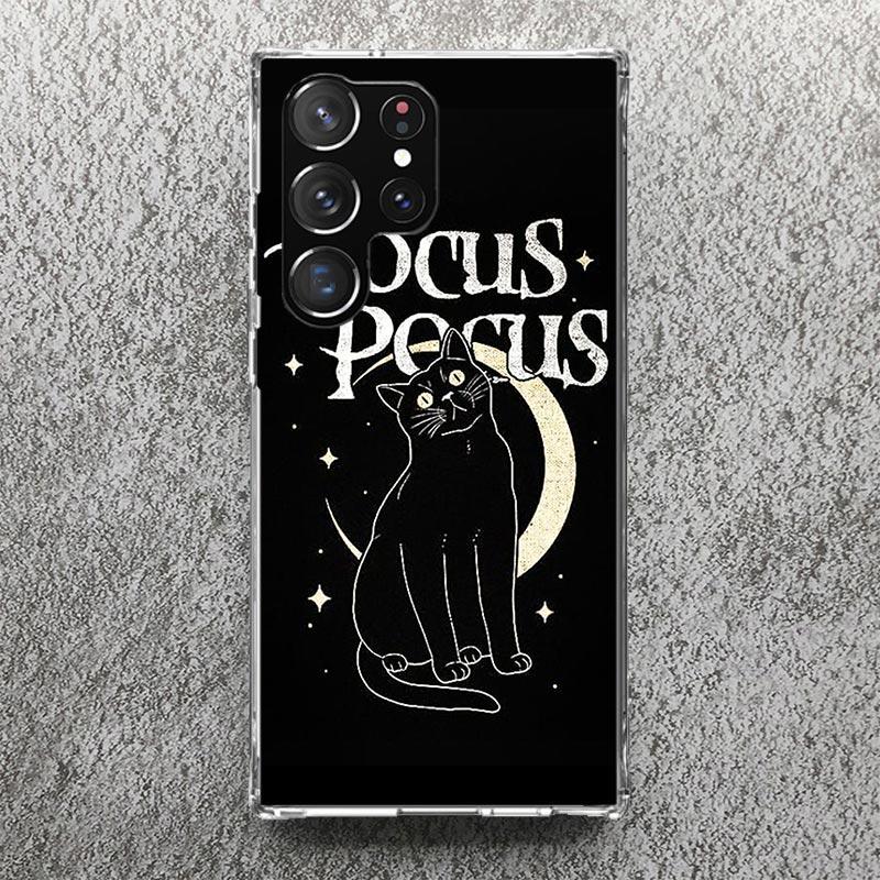 Witch And Cat Colorful Cute Phone Case For Samsung Galaxy S25 S24 S23 Ultra S22 Plus S21 S20 FE S10 + S25Ultra S24U Soft Cover S