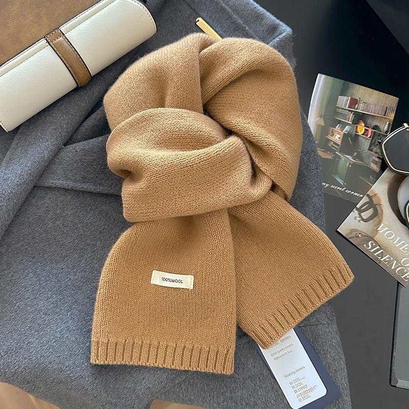 18-color scarf women's winter high-end soft waxy season warm thickened knitted wool couple scarf Korean