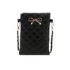 Rhombus Embroidery Thread Small Square Bag New Mini Girl Chain Messenger Bag Metal Bow Trendy Bag