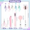 5Pcs Nurse Pen Set Nurse Badge Accessories Mini Retractable Ball Pens Highlighter Badge Clip LED Keychain Folding Scissors