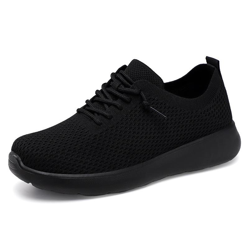 Women Breathable Mesh Soft Sole Lightweight Casual Slip On Flat Low Cut Shoes 36 чёрный