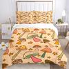 3pcs Mushroom Star Bedding Set, Includes Without Pillow Inserts, Soft Comfortable Bedding Set,All-Season Use A0924031