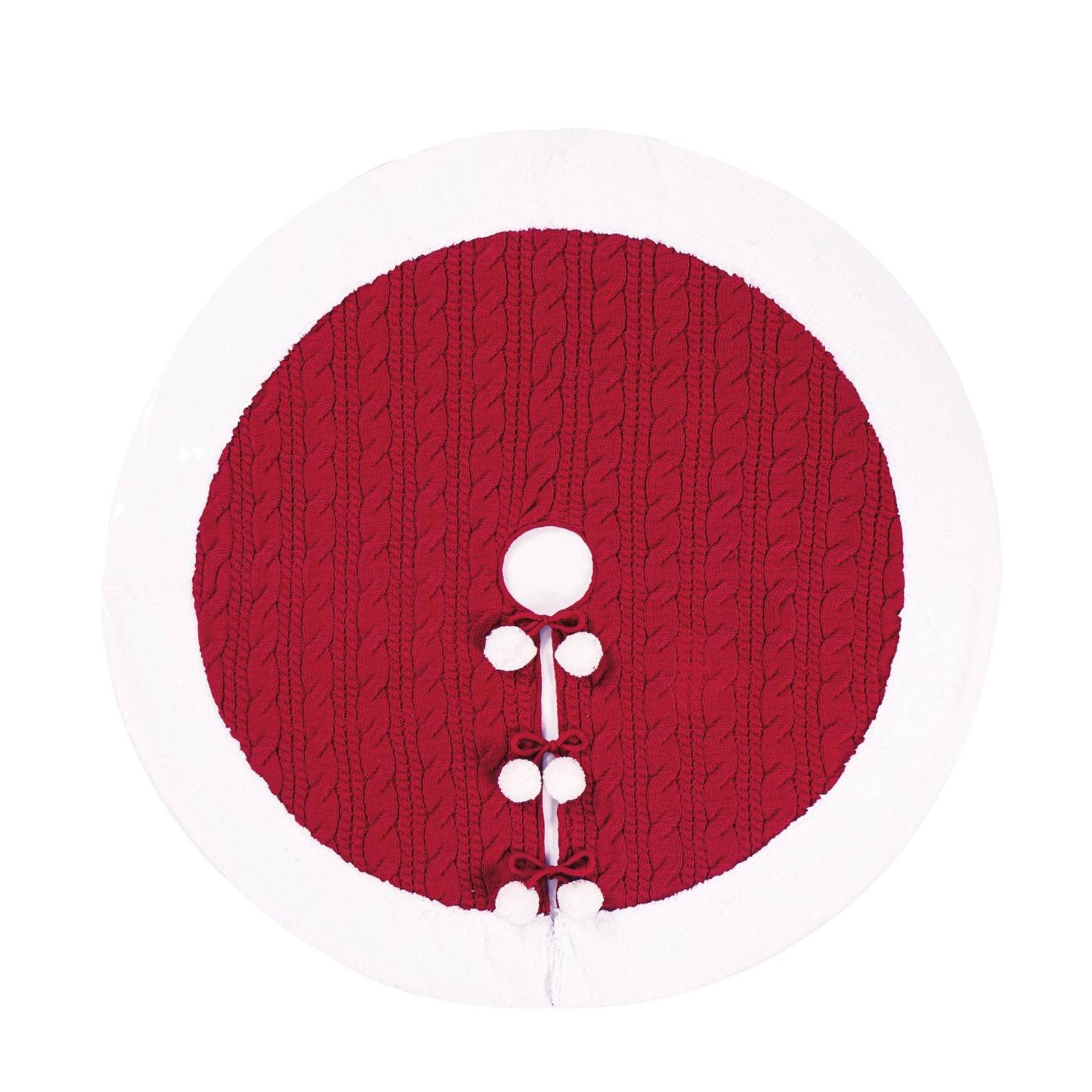 

Christmas Decoration Knitted Solid Color Shawl Tree Skirt One Size