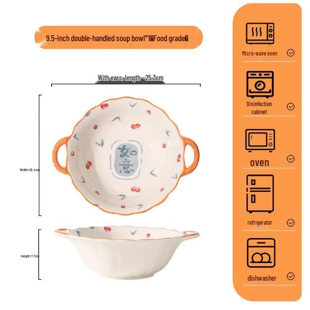 2026 Chinese Style Large Ceramic Rice Bowl - Elegant Home Use