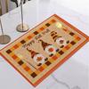 Halloween Linen Placemat Table Coffee Mat Orange Black Jack-o'-lantern Bat Plaid Pumpkin Gnome Happy Halloween Decorative