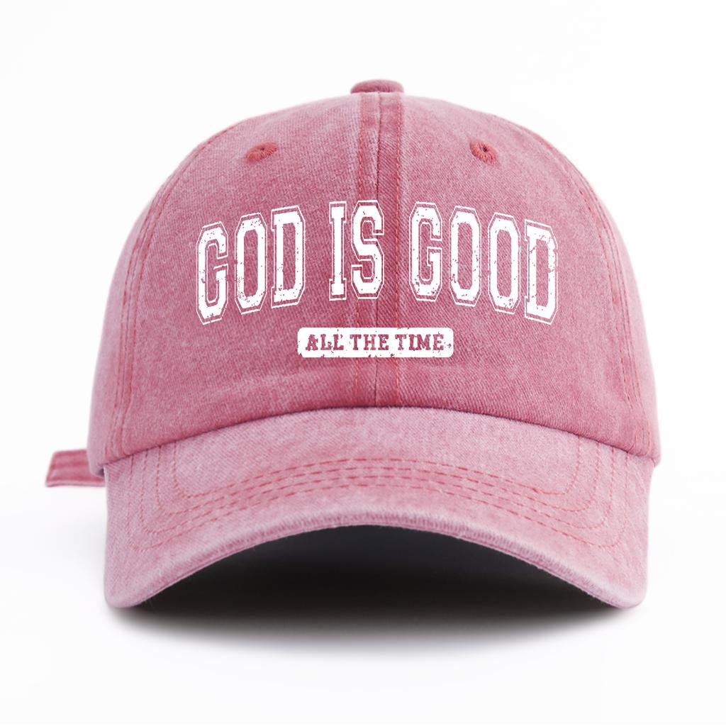 1pc GOD IS GOOD Print Washed Baseball Cap for Adults  Minimalist Retro Style Casual Soft Adjustable Dad Hat Perfect As Gift