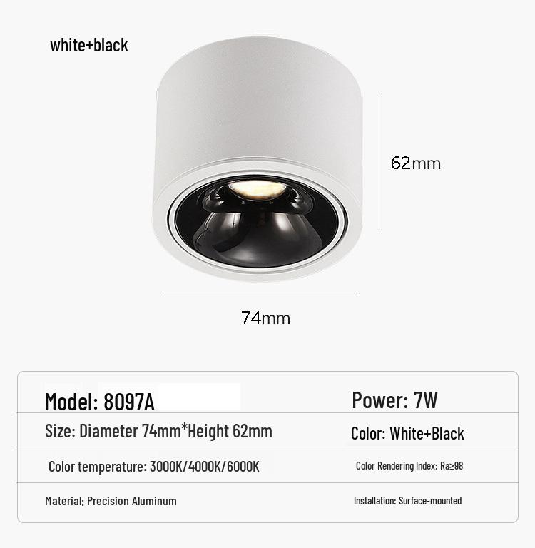Ultra-Thin Adjustable Anti-Glare Ceiling Spotlight - No Punching Needed