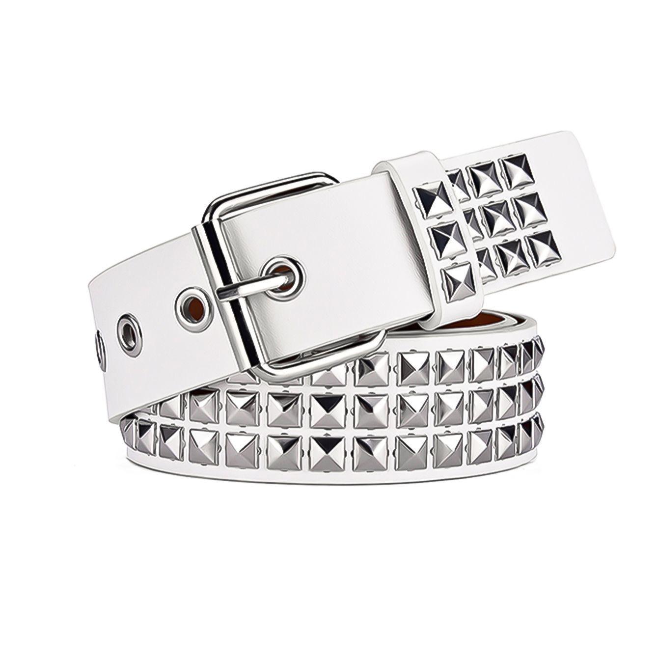 

Квадратний Ремінь для Нігтів з Бусинами, Повсякденні Джинси, Модний Декоративний Ремінь One Size чорний