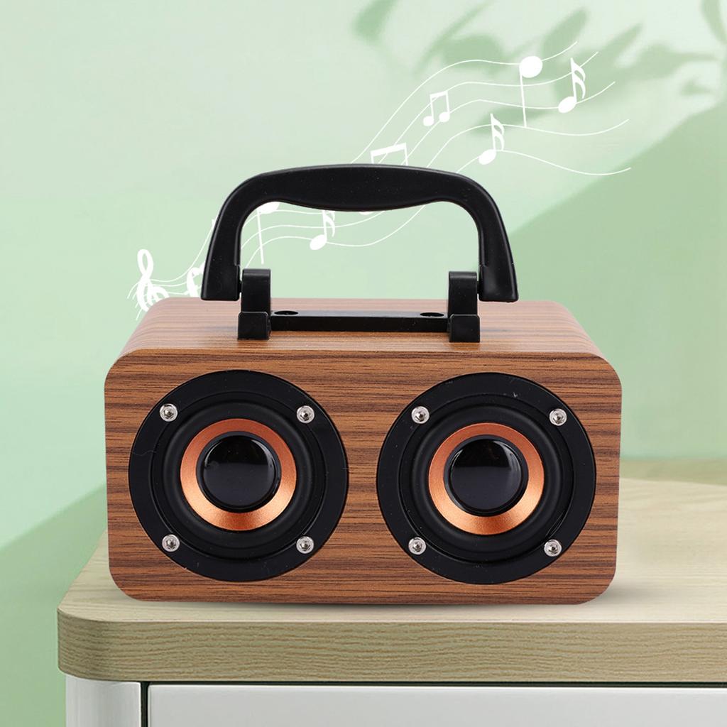 Retro Wooden Wireless   Speaker Portable Music Player for Mobile Phone PC