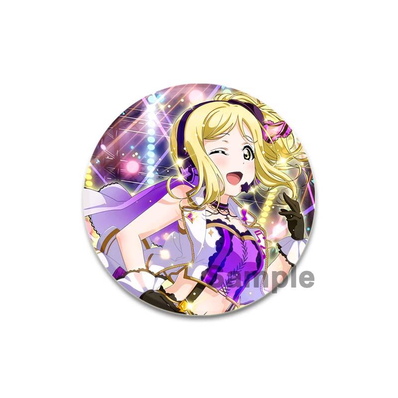 32/44/58mm LoveLive!SuperStar!!Ping An Pansy Tang Coco Round Brooch Clothing Lapel Pin Souvenir Soft Button  Decorative Hat Badge