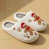 Christmas Women's Slippers Indoor Soft Gingerbread Man Comfortable Festival Couple Fashion Winter Holiday Christmas Shoes