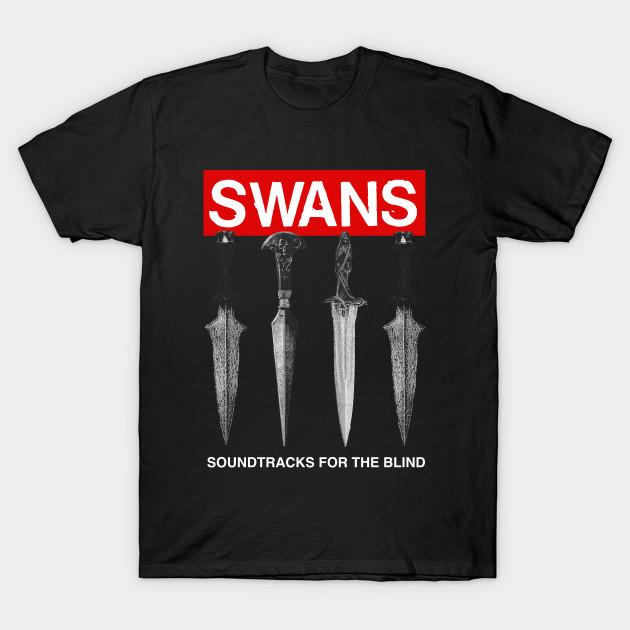 

Men Black Print T-shirt Swans - Soundtracks For The Blind No-Cut Transfer Paper Print Cotton Tshirt L чорний