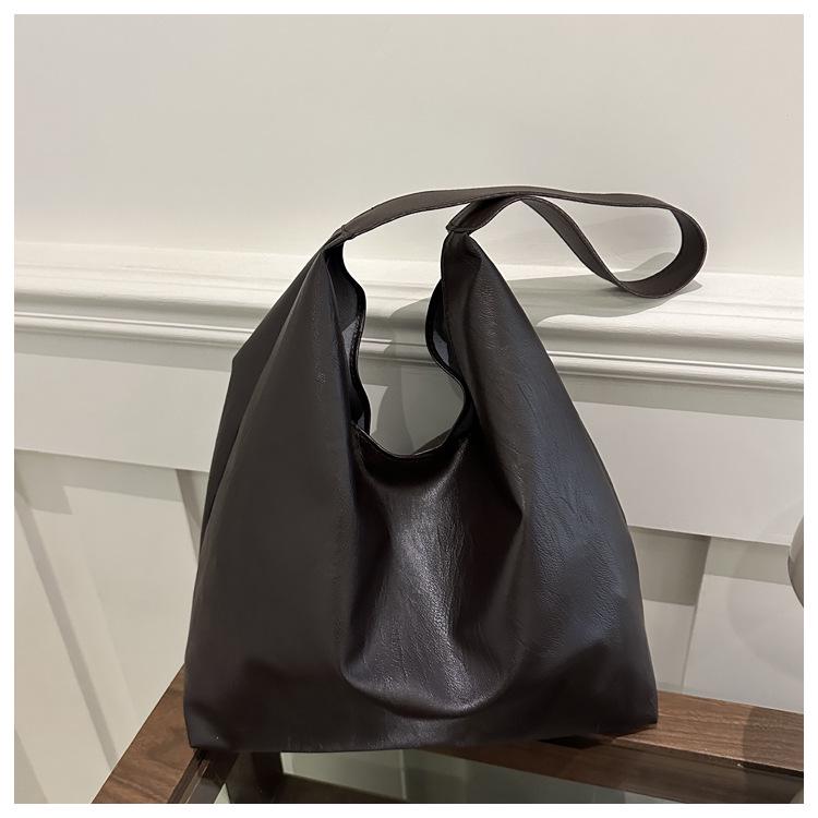 

2024 Ретро Женская Сумка-Тоут Большой Вместимости - Универсальная Сумка-Ведро на Плечо в Корейском Стиле