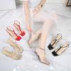 New wine glass and catwalk buckle fashion catwalk daily pretty girl large size high-heeled sandals