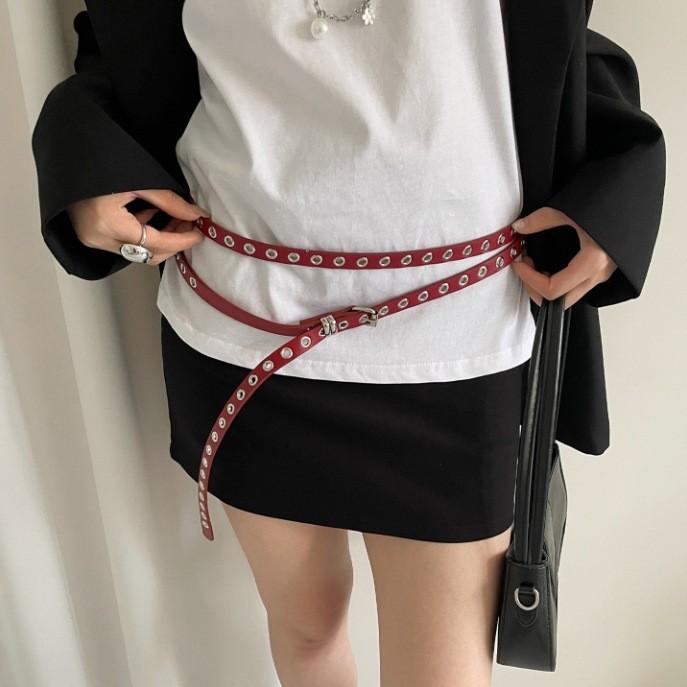Pu Leather Double Layer Belt For Women With Pin Buckle Spring 2025 Fashion Accessory