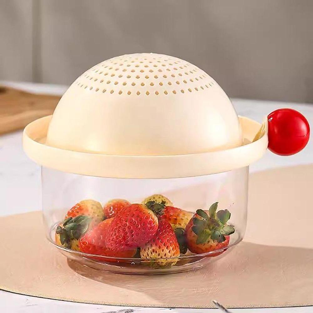 1Pieces Food Drain Basket Double-layer Fruit And Vegetable Washing Basket Home Kitchen Drainer Gadgets Outdoor Tableware
